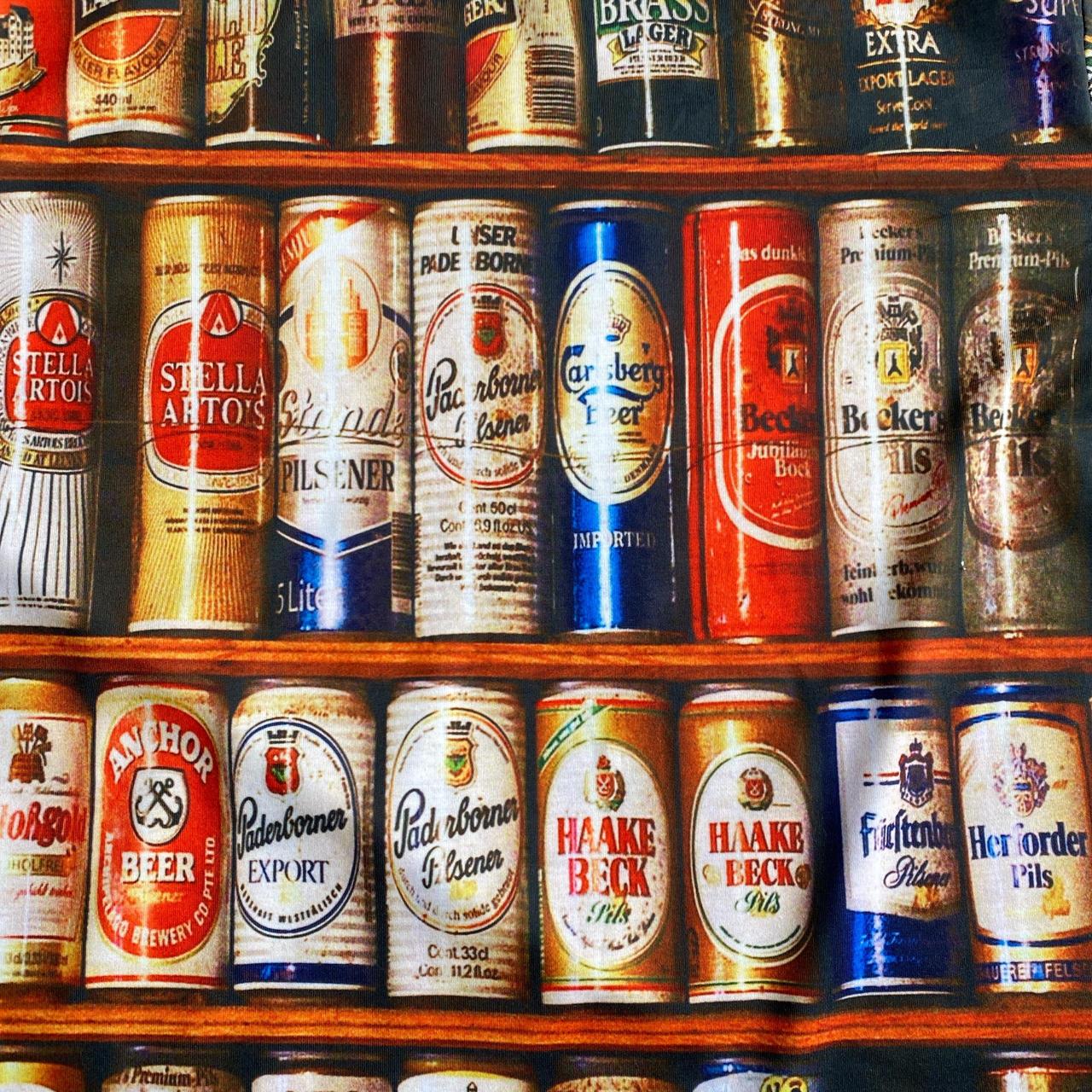 Beer Can Print T-Shirt