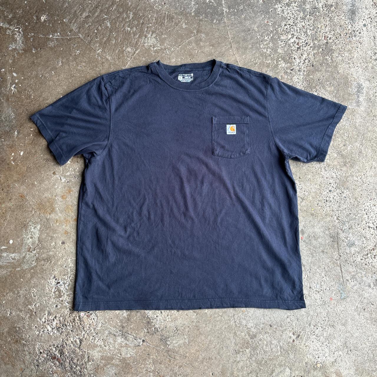 Navy Carhartt Single Pocket T-Shirt - 2XL