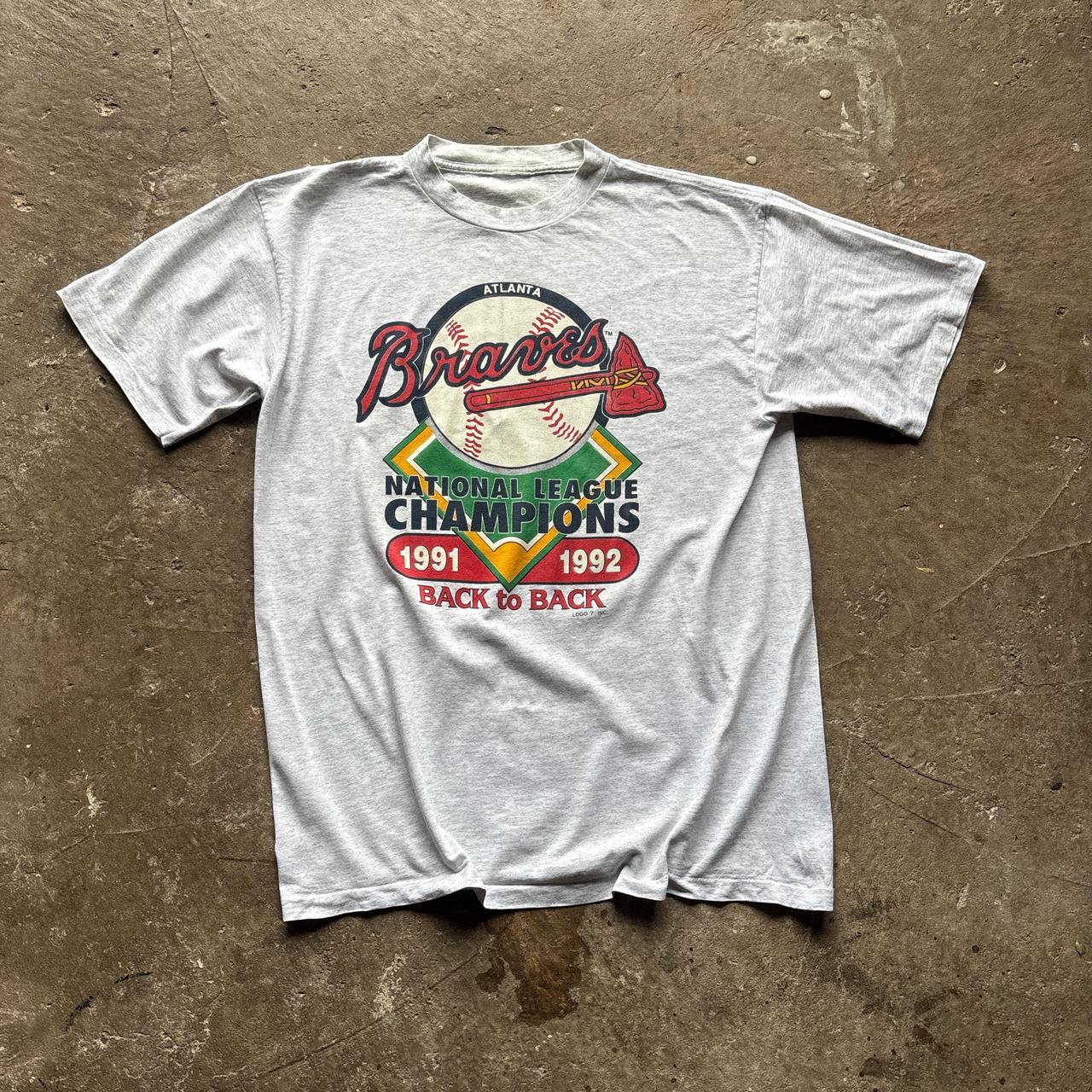 Grey 90s Atlanta Braves t-shirt - XL