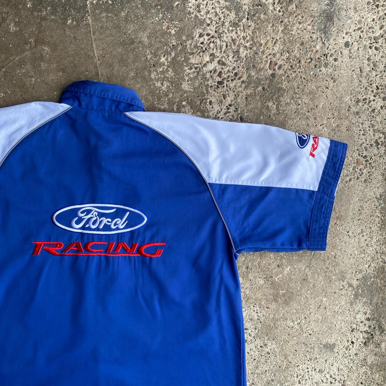 Blue & White Ford Racing Short Sleeve Shirt - L