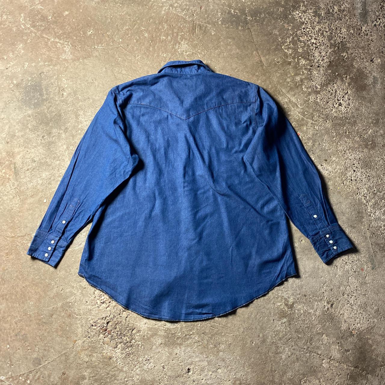 Western Style Denim Wrangler Long Sleeve Shirt- 2XL