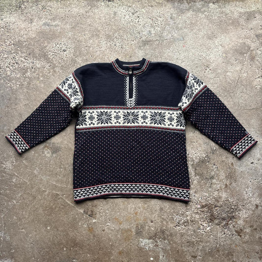 Dale of Norway Black wool quarter-zip sweater