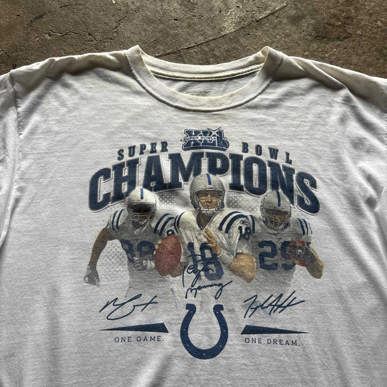 White Colts Super Bowl Reebok graphic tee - L