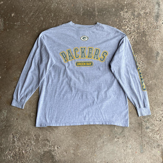 Grey Long-Sleeve Green Bay Packers Graphic T-Shirt - XL