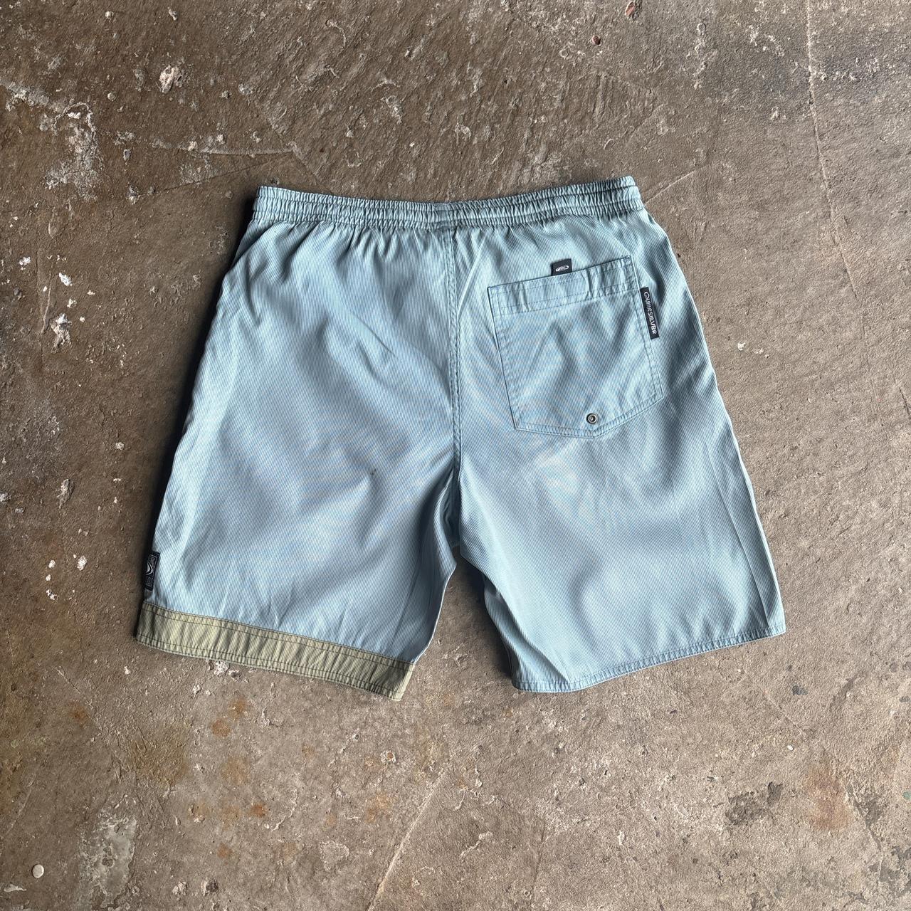 Light Blue Textured Quiksilver Swim Shorts - M