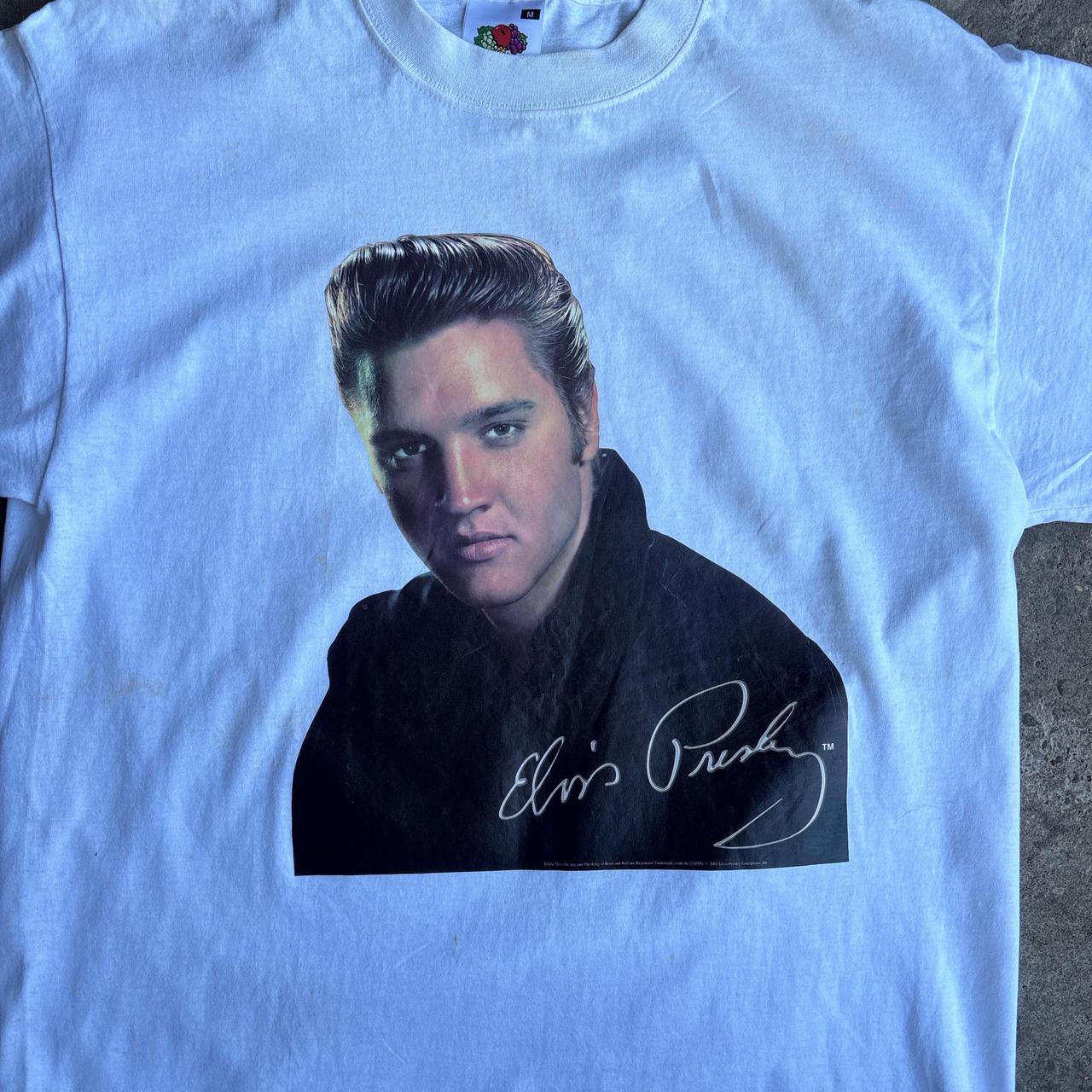 Elvis Presley Print on White T-Shirt