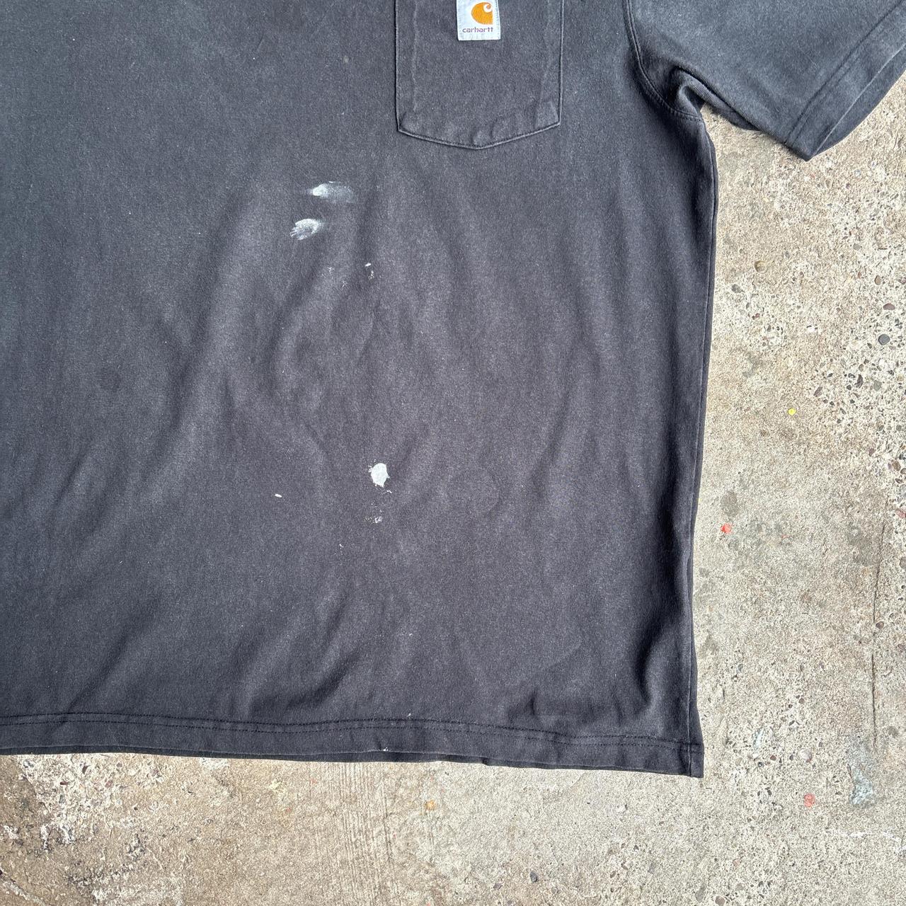 Black Paint Splattered Carhartt T-Shirt - L