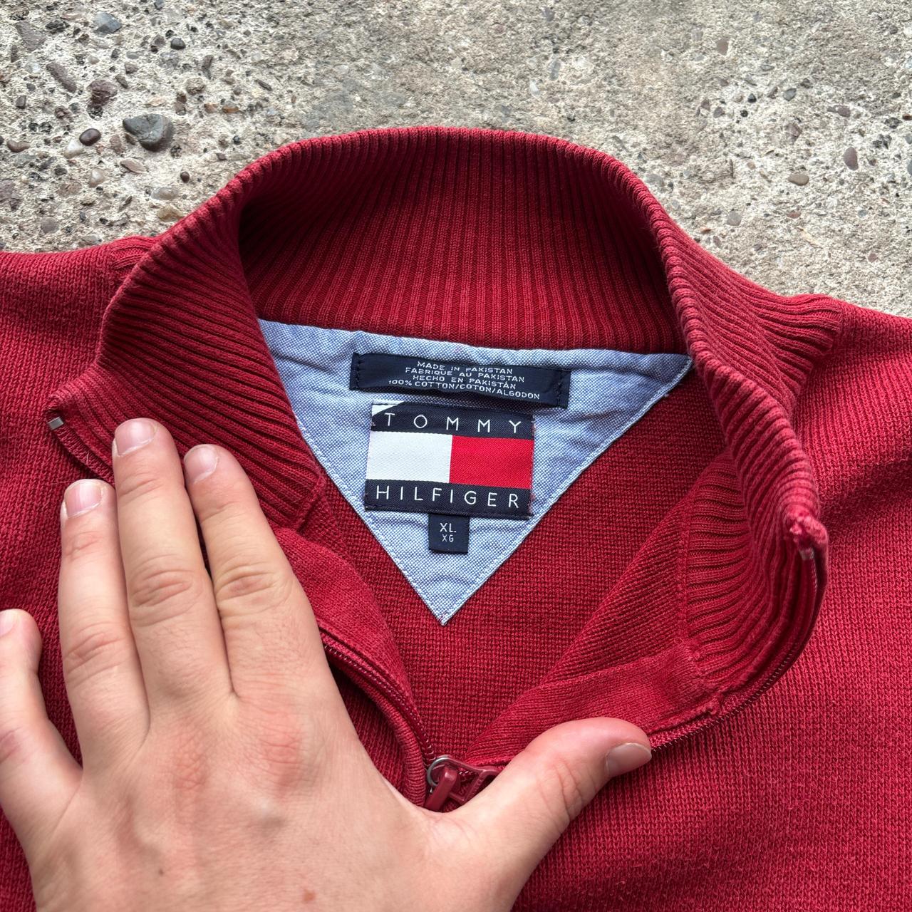 Y2K Tommy Hilfiger knitted quarter-zip - XL