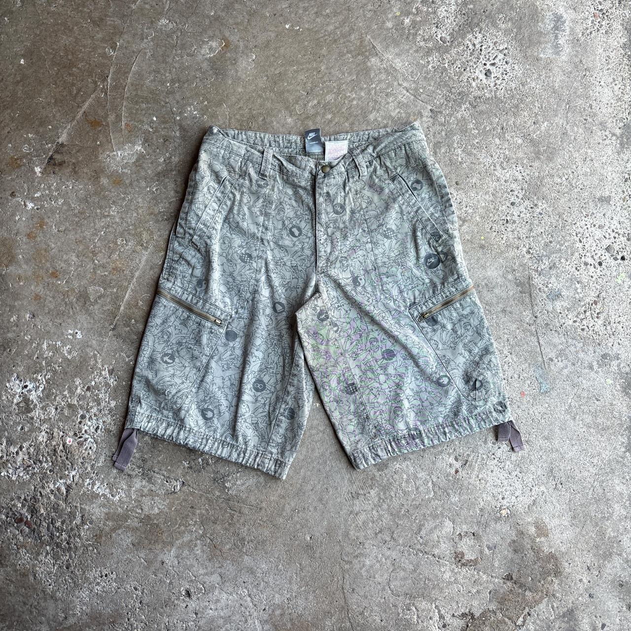 Green Nike Graphic Y2K Combat Shorts