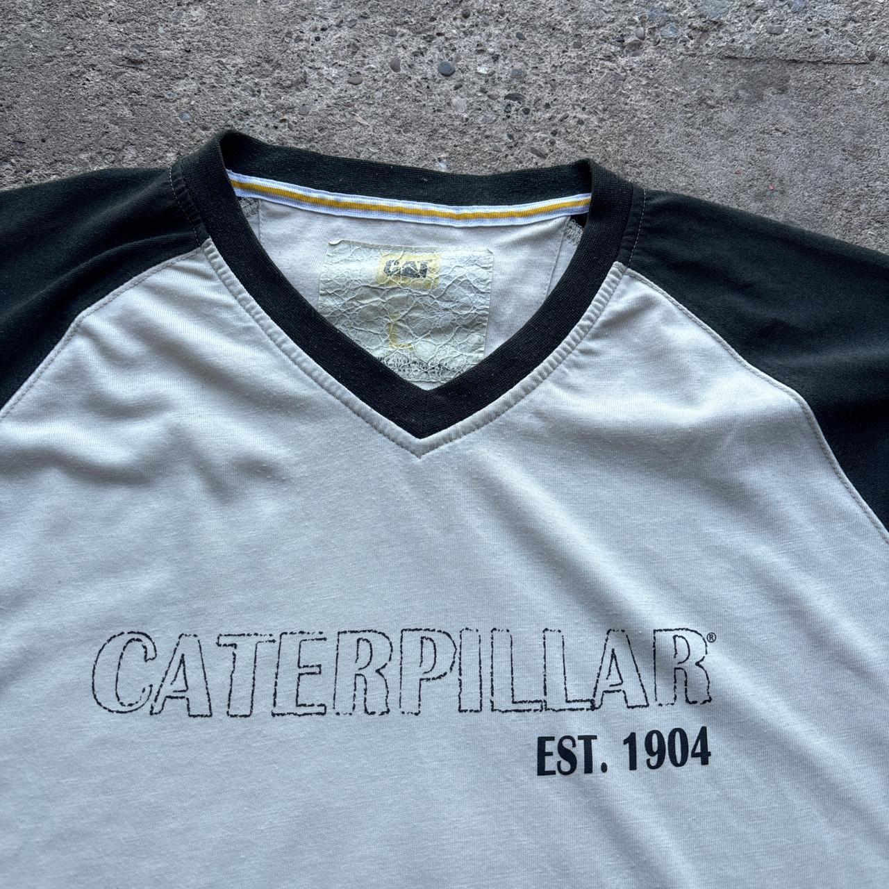 00s Cream and black Caterpillar raglan t-shirt - L