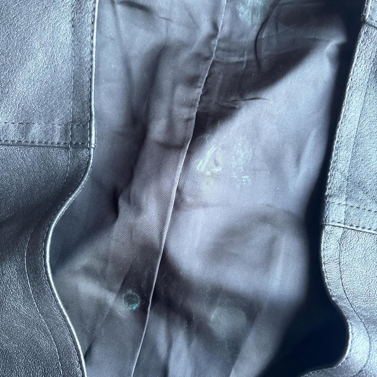 Vintage Black Leather Button Up Vest - M