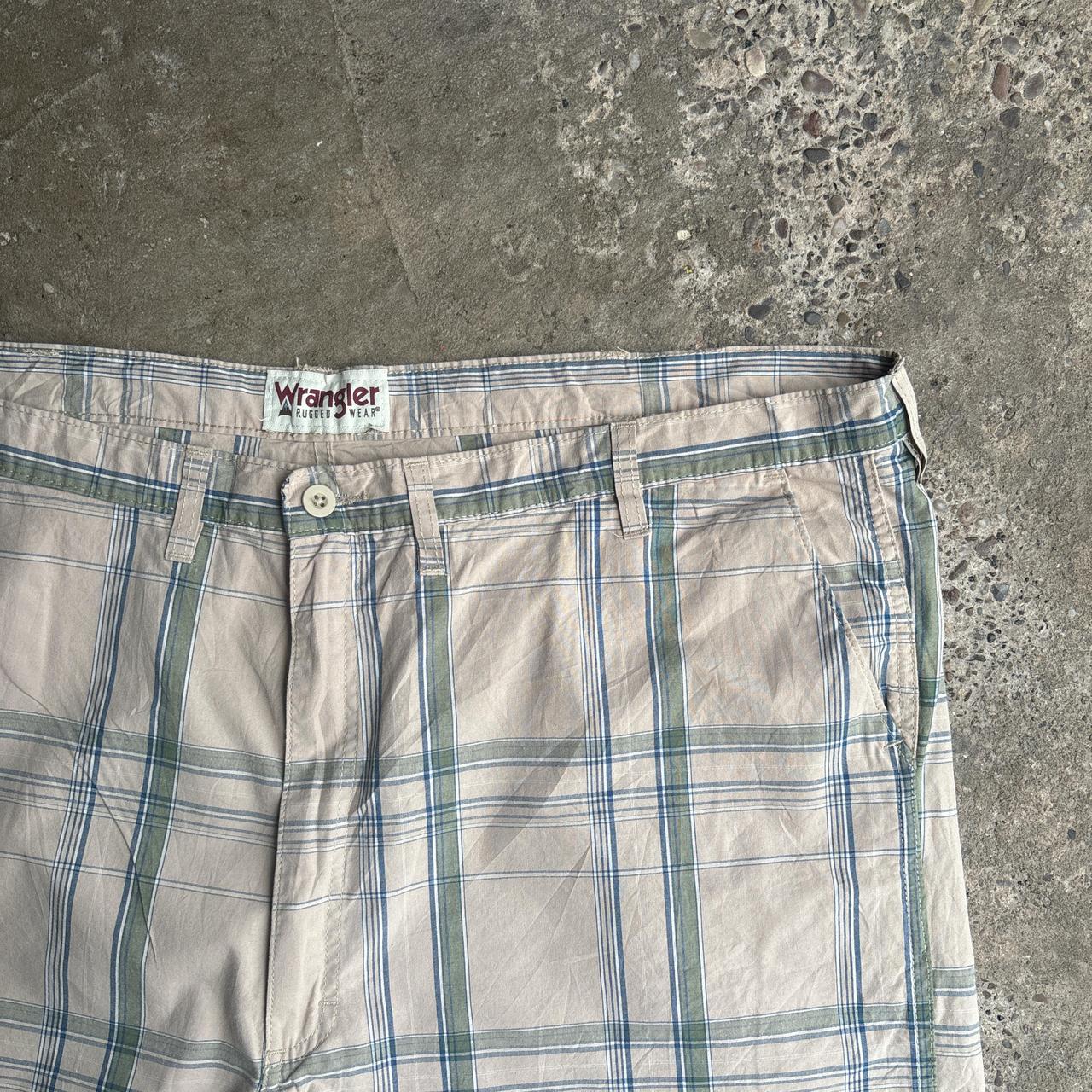 Beige Checkered Wrangler Shorts