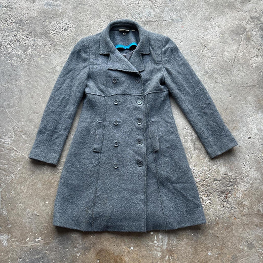 Vintage Grey DKNY wool blend peacoat with double breasted buttons
