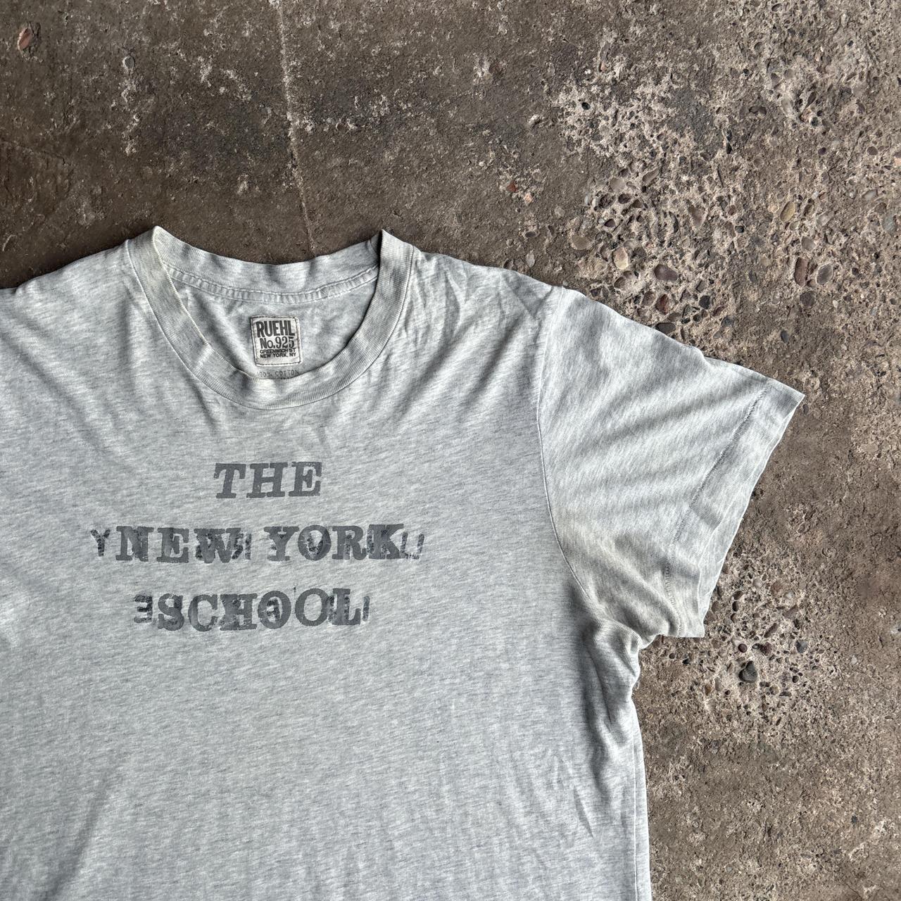 Grey ‘The New York School’ Graphic Text T-Shirt - L