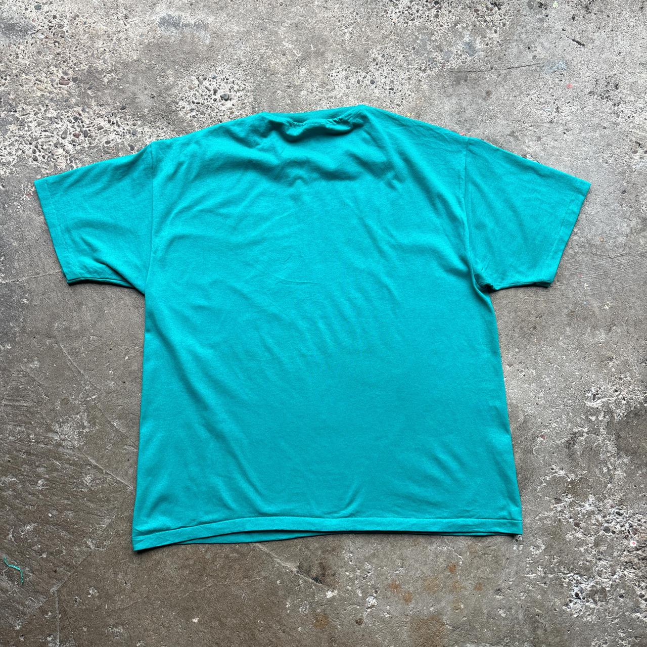 Teal Single-Stitch Graphic tee with ‘catholic track & field’ print - XL