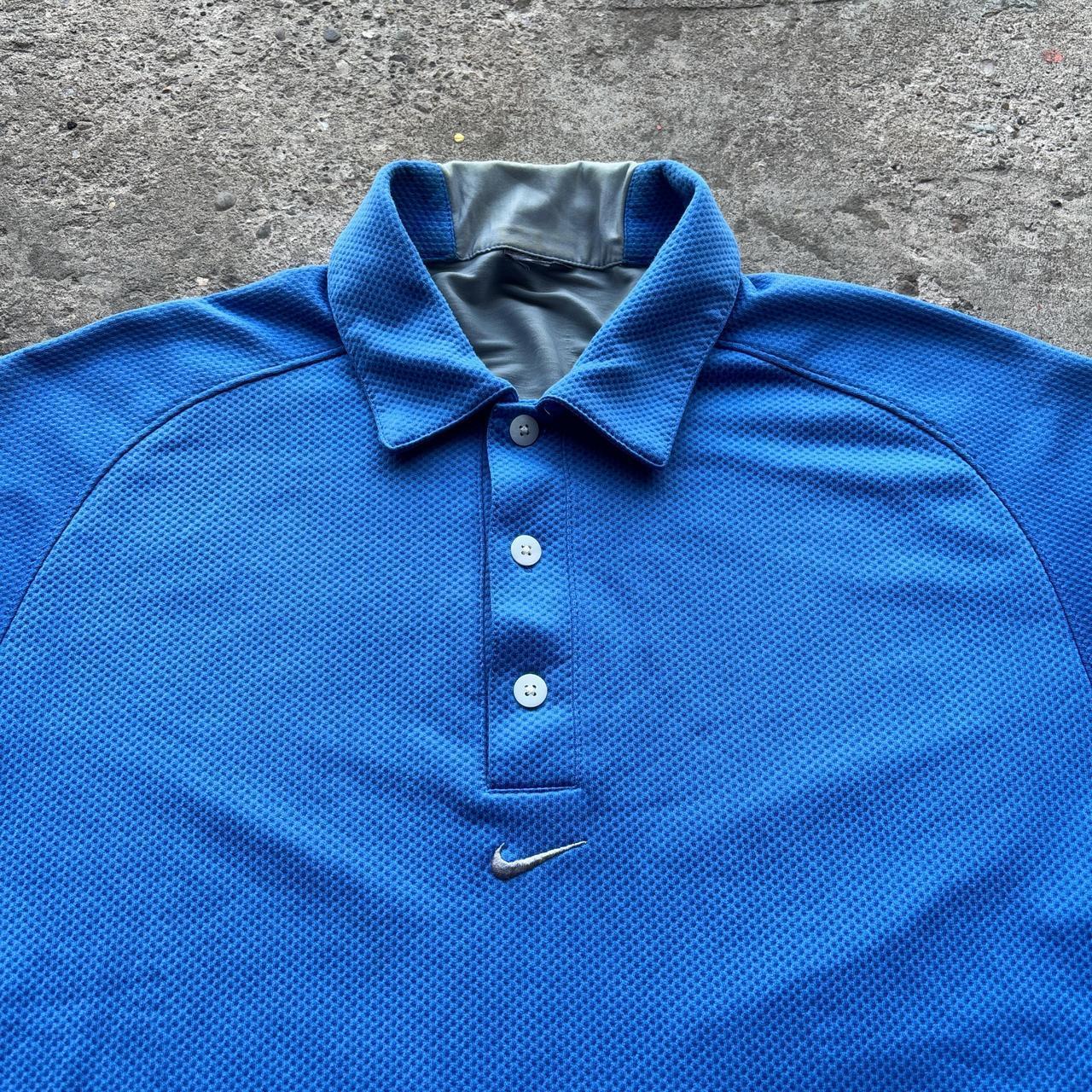 00s Blue and grey Nike polo shirt