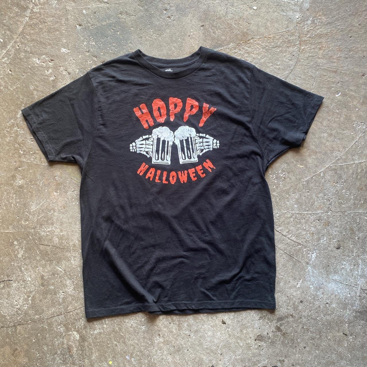 Black "Hoppy Halloween" graphic tee