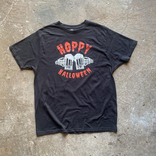 Black "Hoppy Halloween" graphic tee