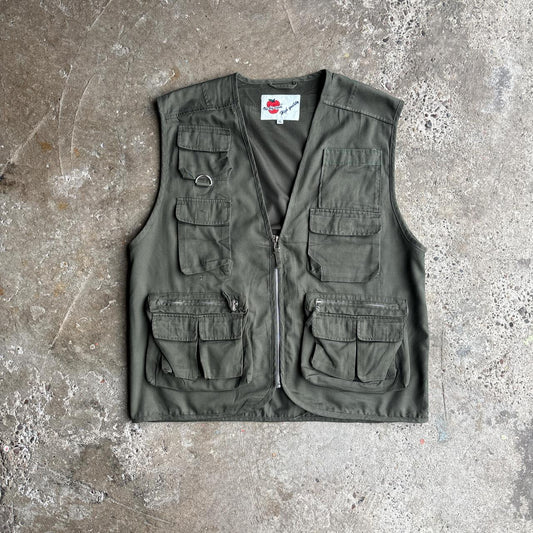 Khaki Green Technical Vest Jacket  - XL