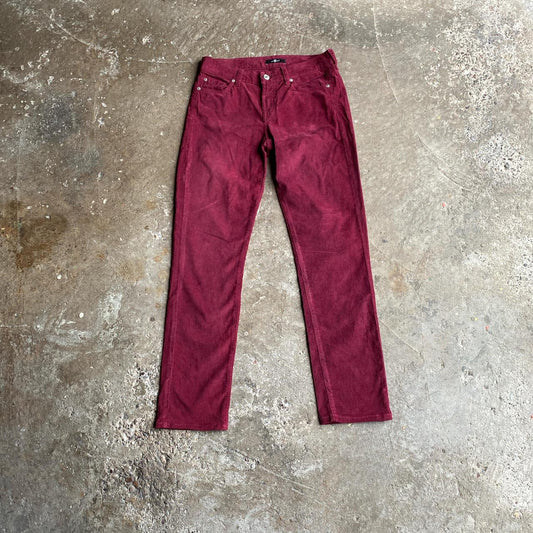 Women’s Burgundy Corduroy 7 For All Mankind Trousers - W26