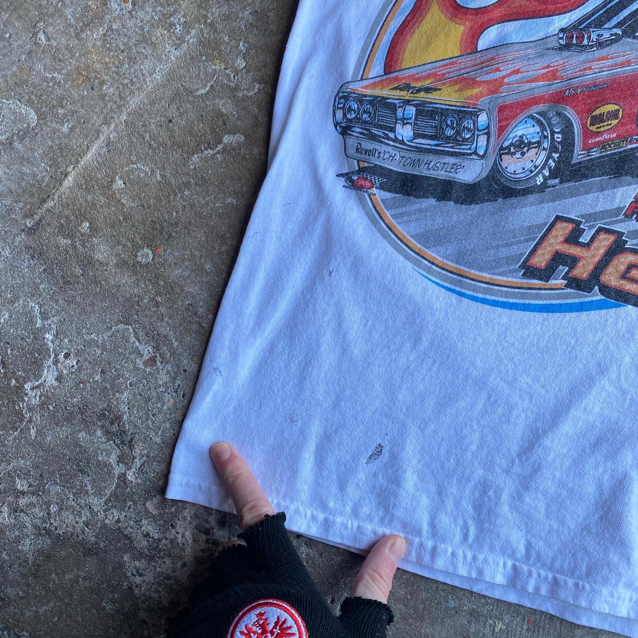 White Graphic Car Racing T-Shirt - S