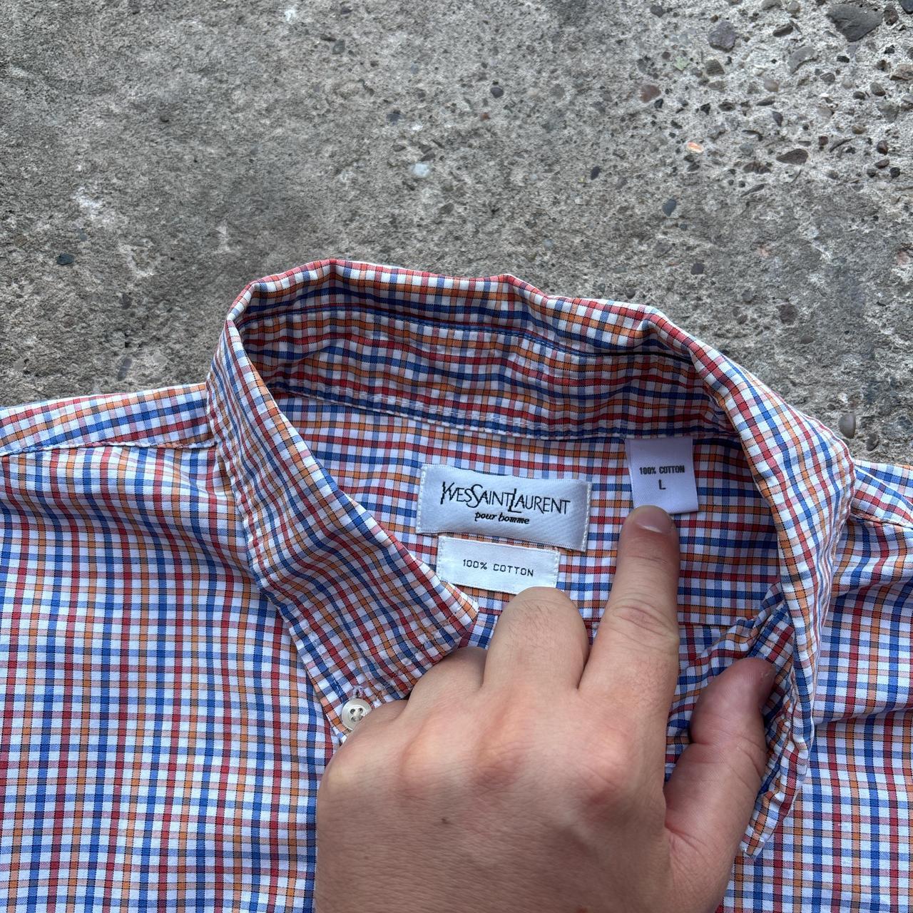 Vintage Chequered YSL shirt with embroidered logo