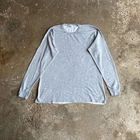 Grey Long Sleeve Lee Thermal T-Shirt - XL