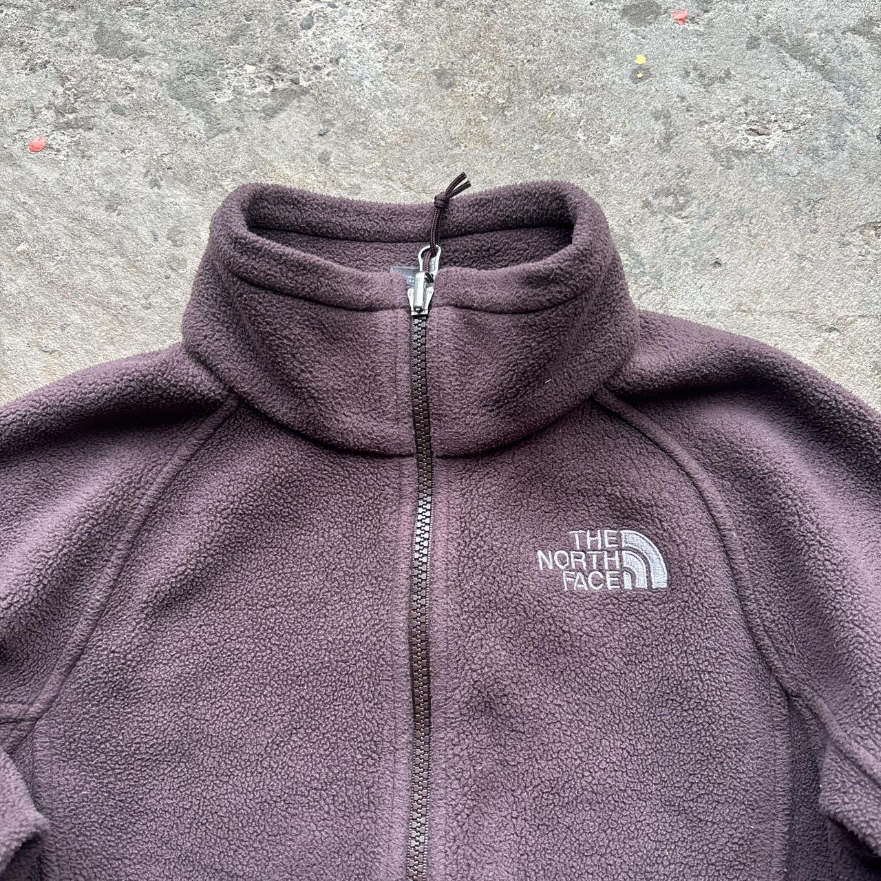 Brown The North Face zip-up fleeec - XS
