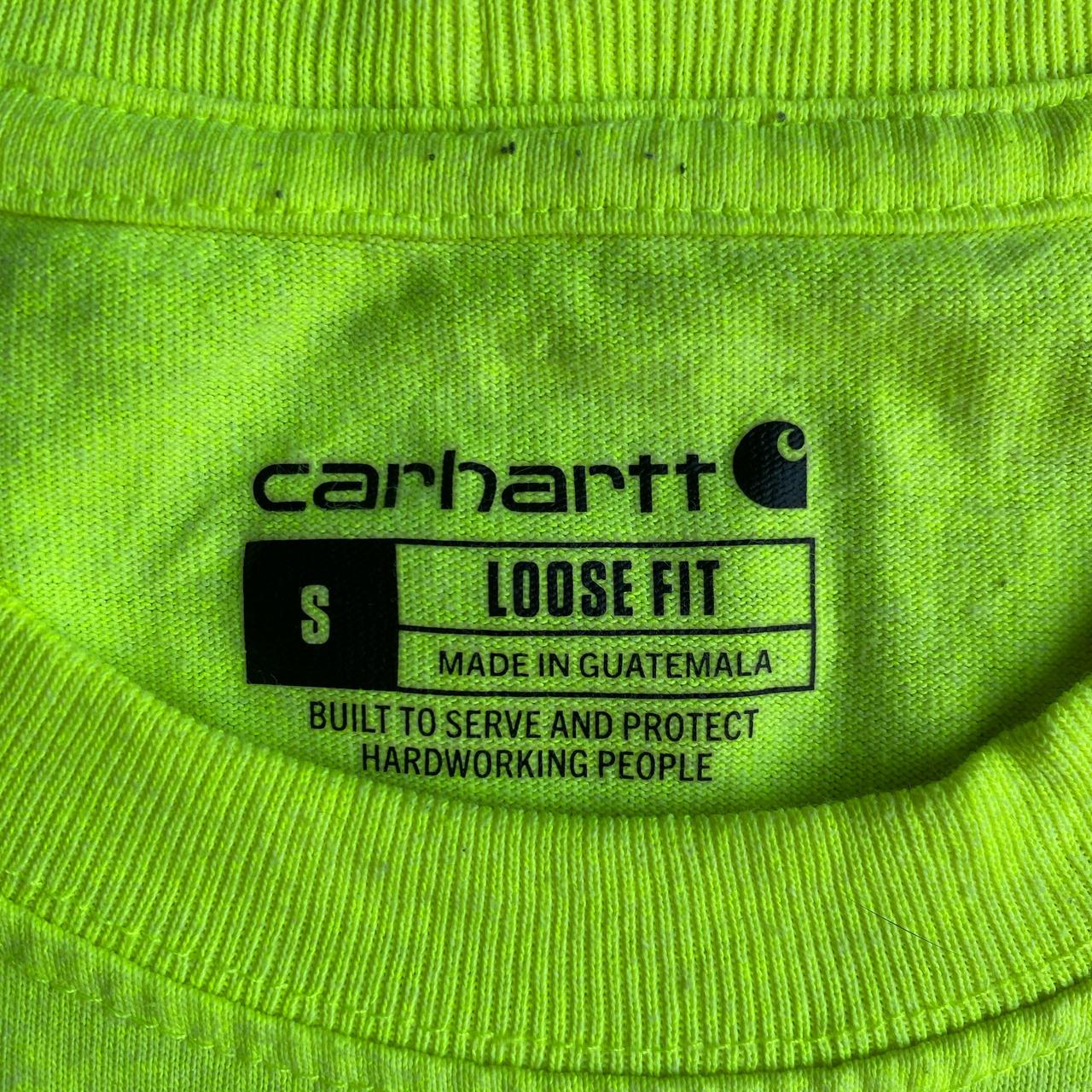 Neon Yellow Carhartt Pocket T-Shirt - S