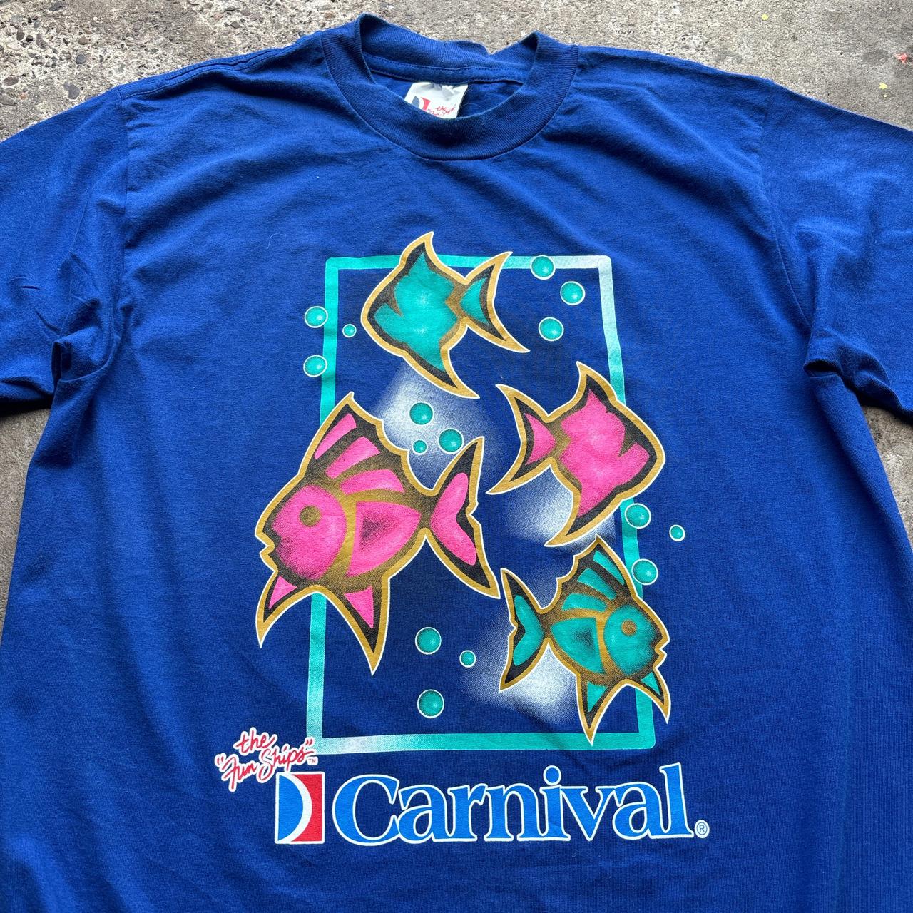 Blue Carnival single stitch graphic tee - L