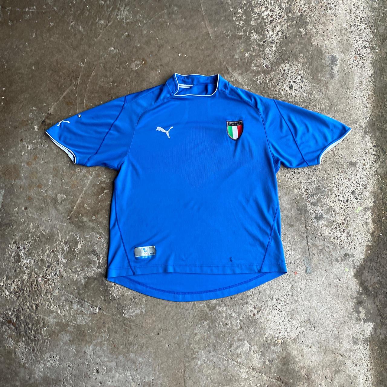 Vintage Blue Puma Italy 2003/04 Football Shirt - 2XL