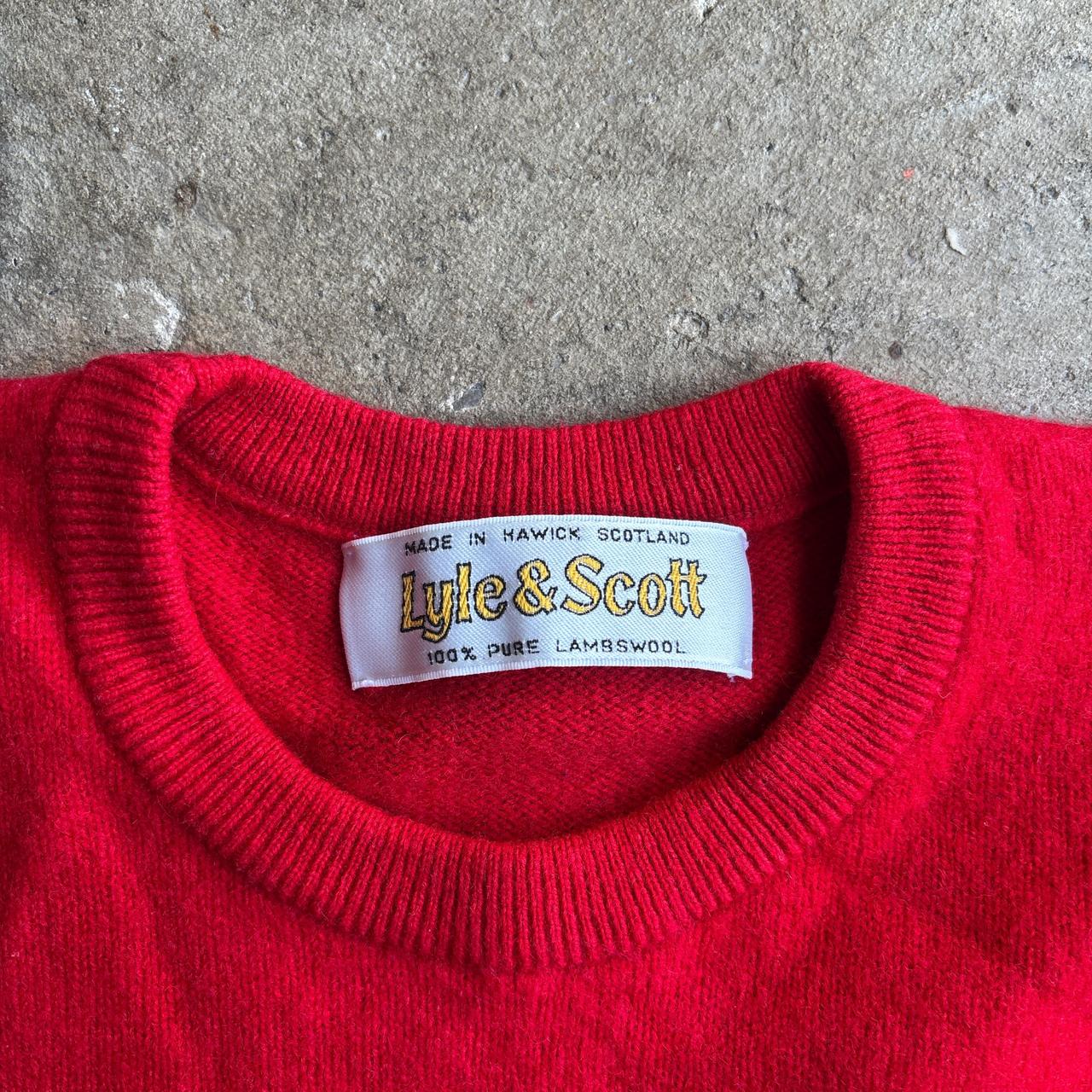 Red Vintage Lyle & Scott ‘100% Pure Lambswool’ Nairn Golf Jumper