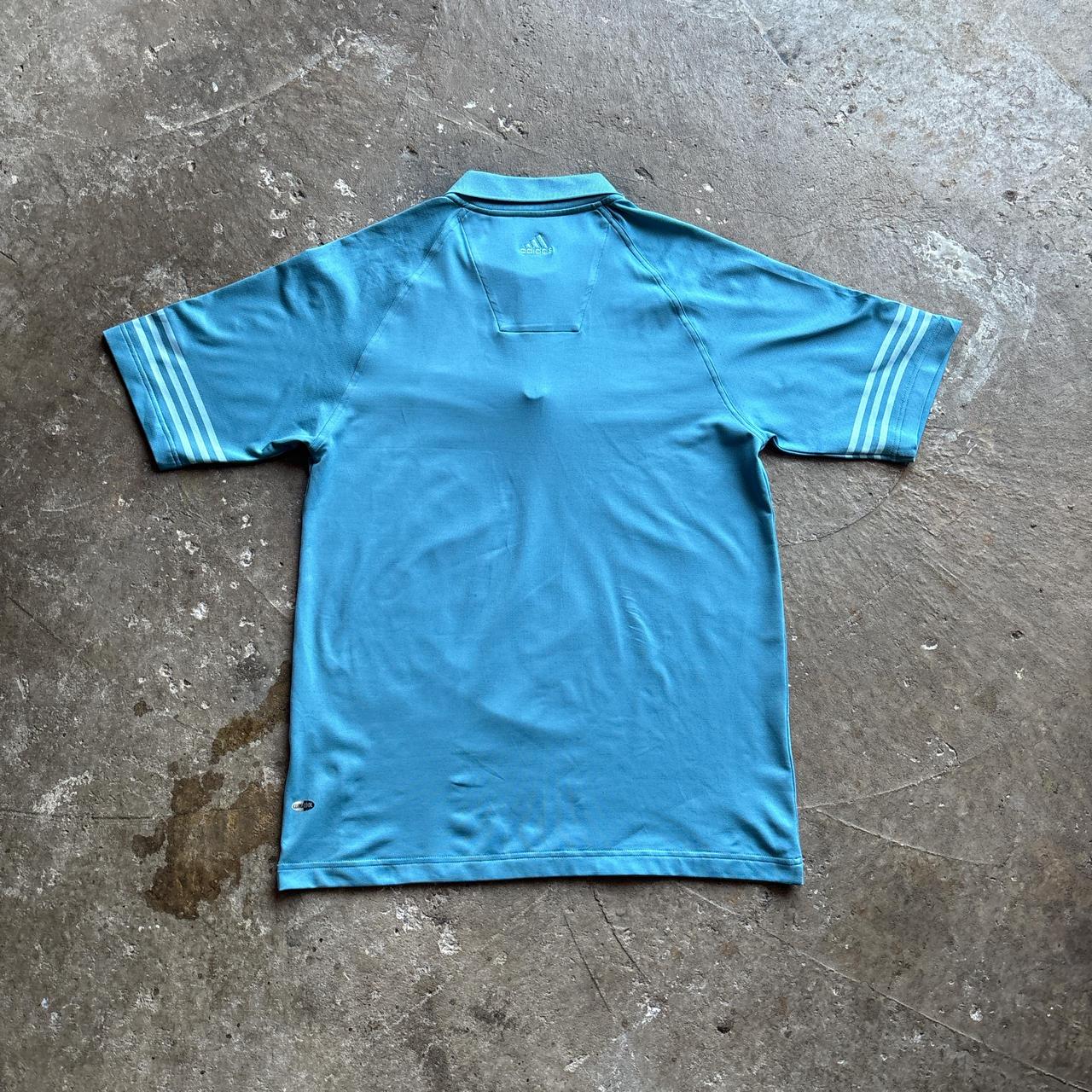 Blue Adidas Zip Golf Polo