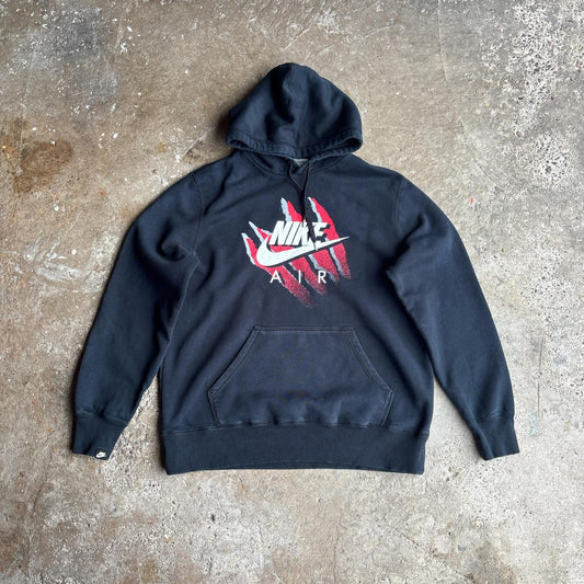 00s Black Nike Air Graphic Hoodie - XL