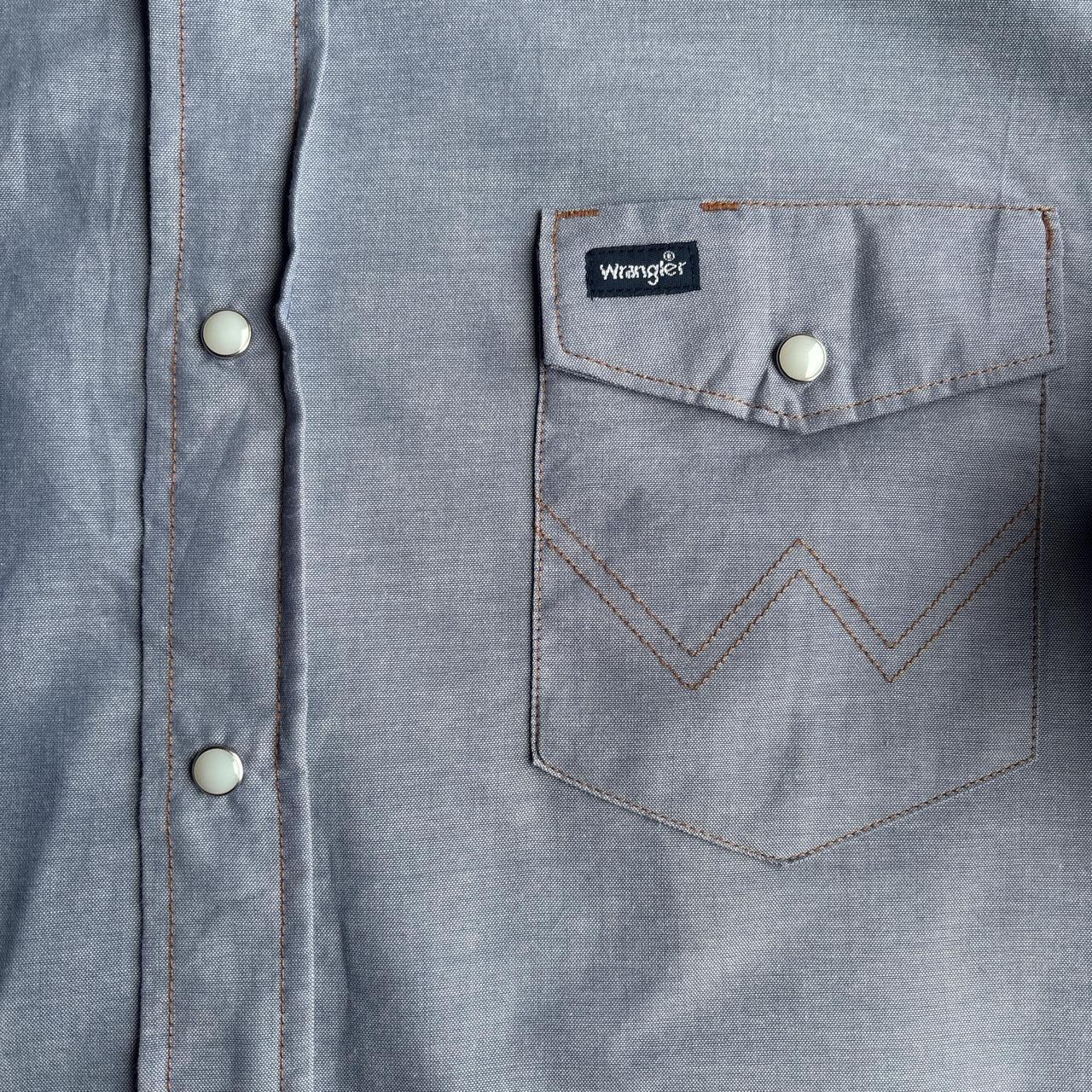 Blue Wrangler Double Pocket Long-Sleeve Shirt - 2XL