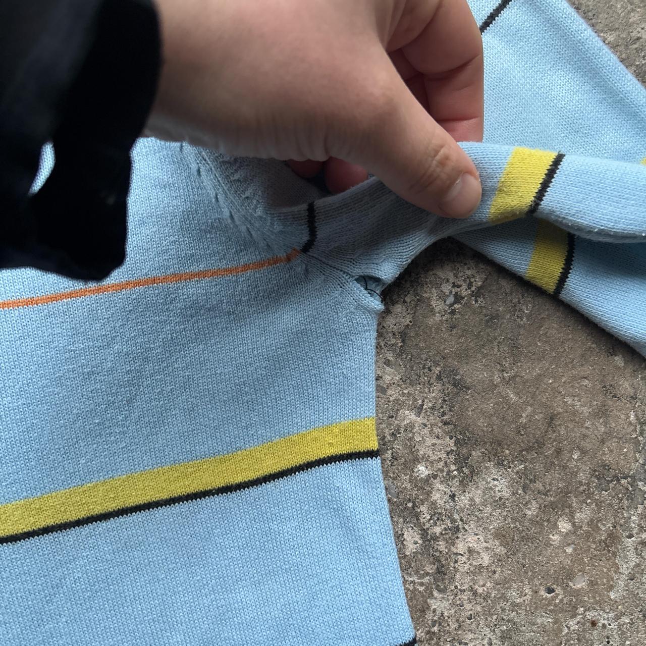 Vintage Blue striped Lacoste knitted sweater