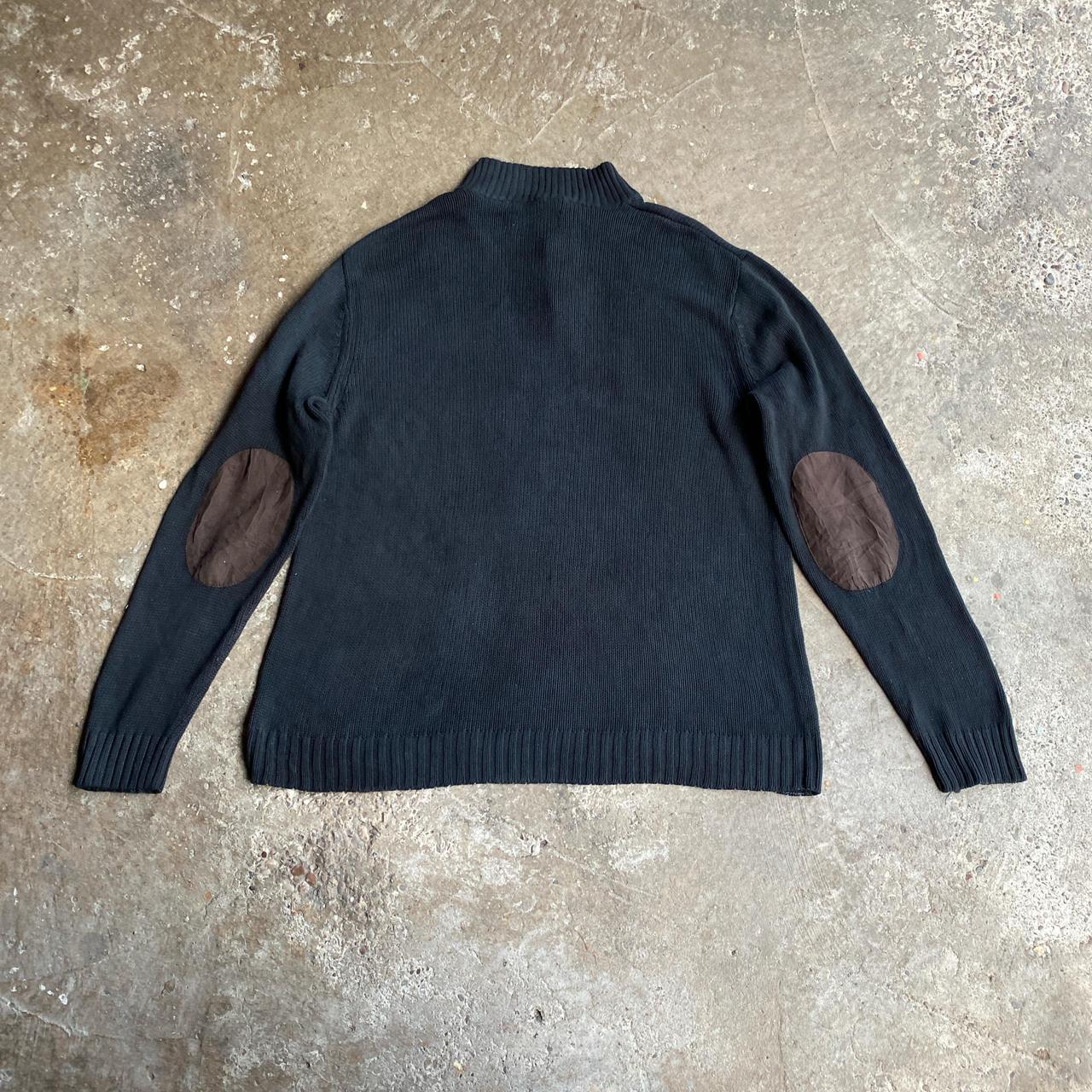 Black Chaps Button Up Knit Jumper - L