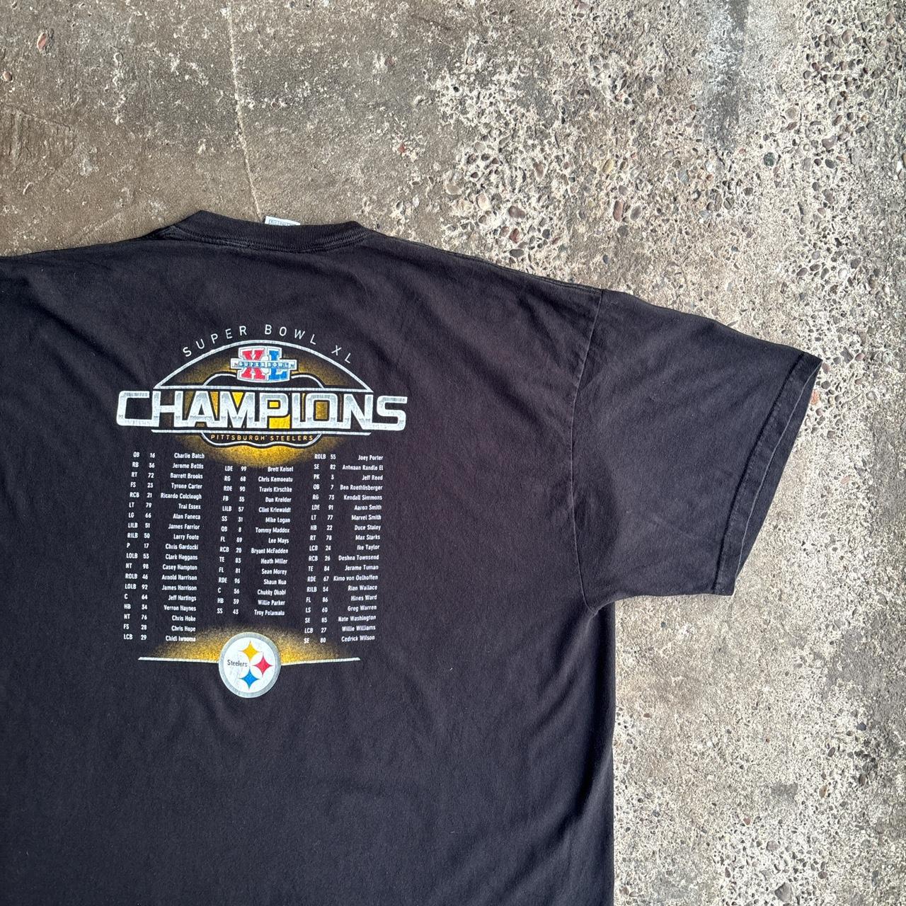 Vintage Black Pittsburgh Steelers Super Bowl XL 2006 Champions T-shirt - 2XL