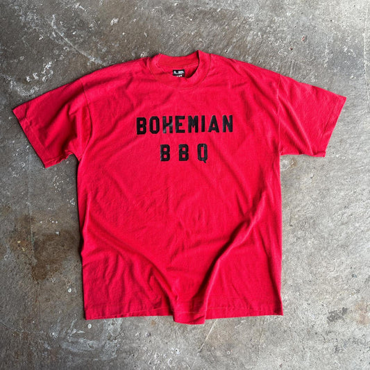 Red ‘Bohemian BBQ’ single stitch tee