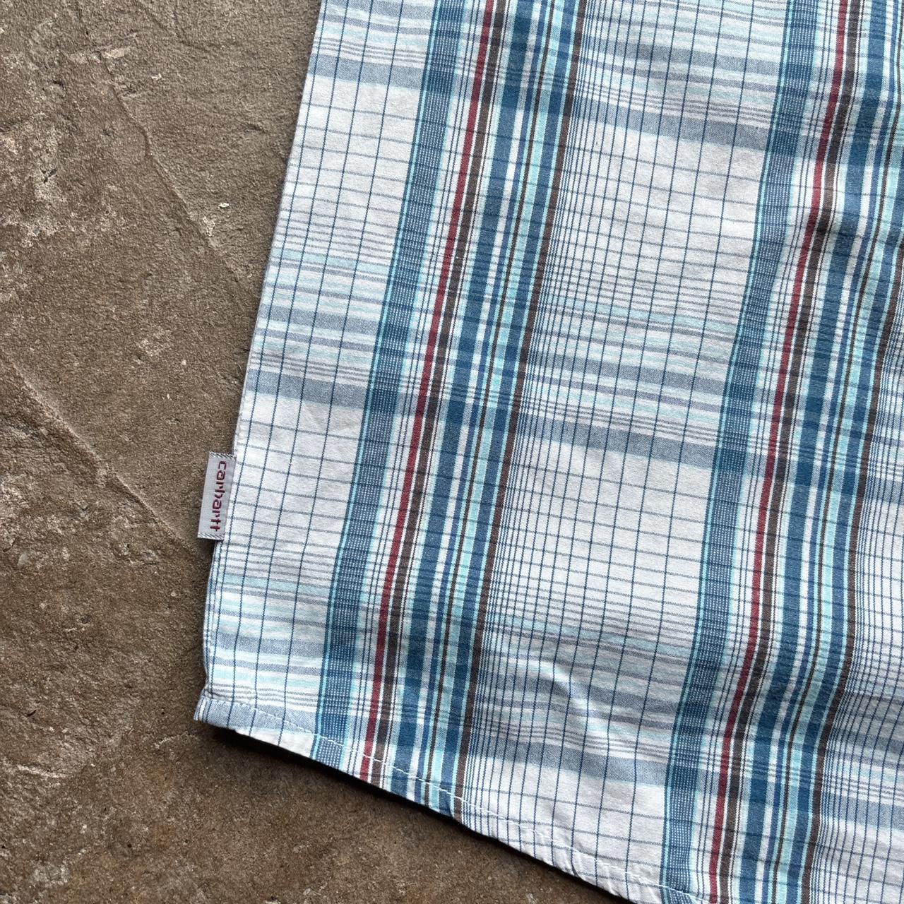 Carhartt chequered blue and white short-sleeved shirt