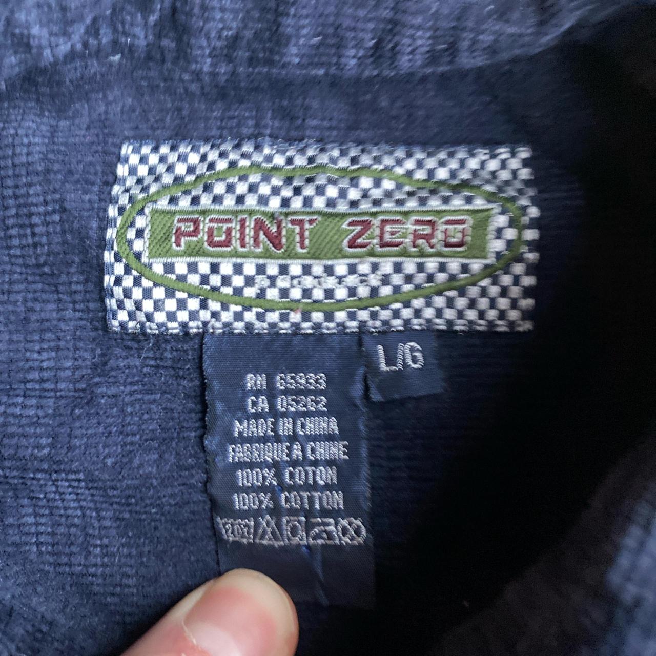 Navy Blue Corduroy Point Zero Long Sleeve Shirt - L