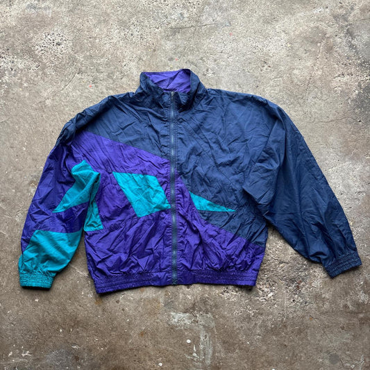 90s Navy, green and purple track jacket