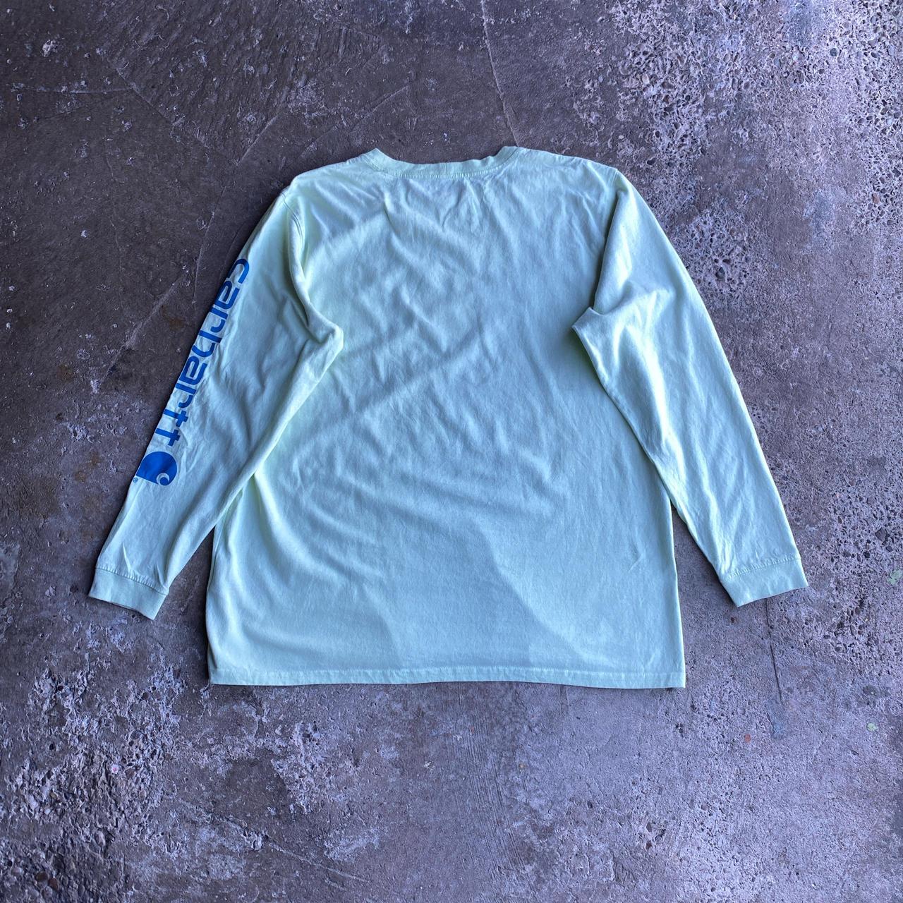 Lime Carhartt Women's Loose Fit Heavyweight Long Logo Sleeve T-Shirt - XL