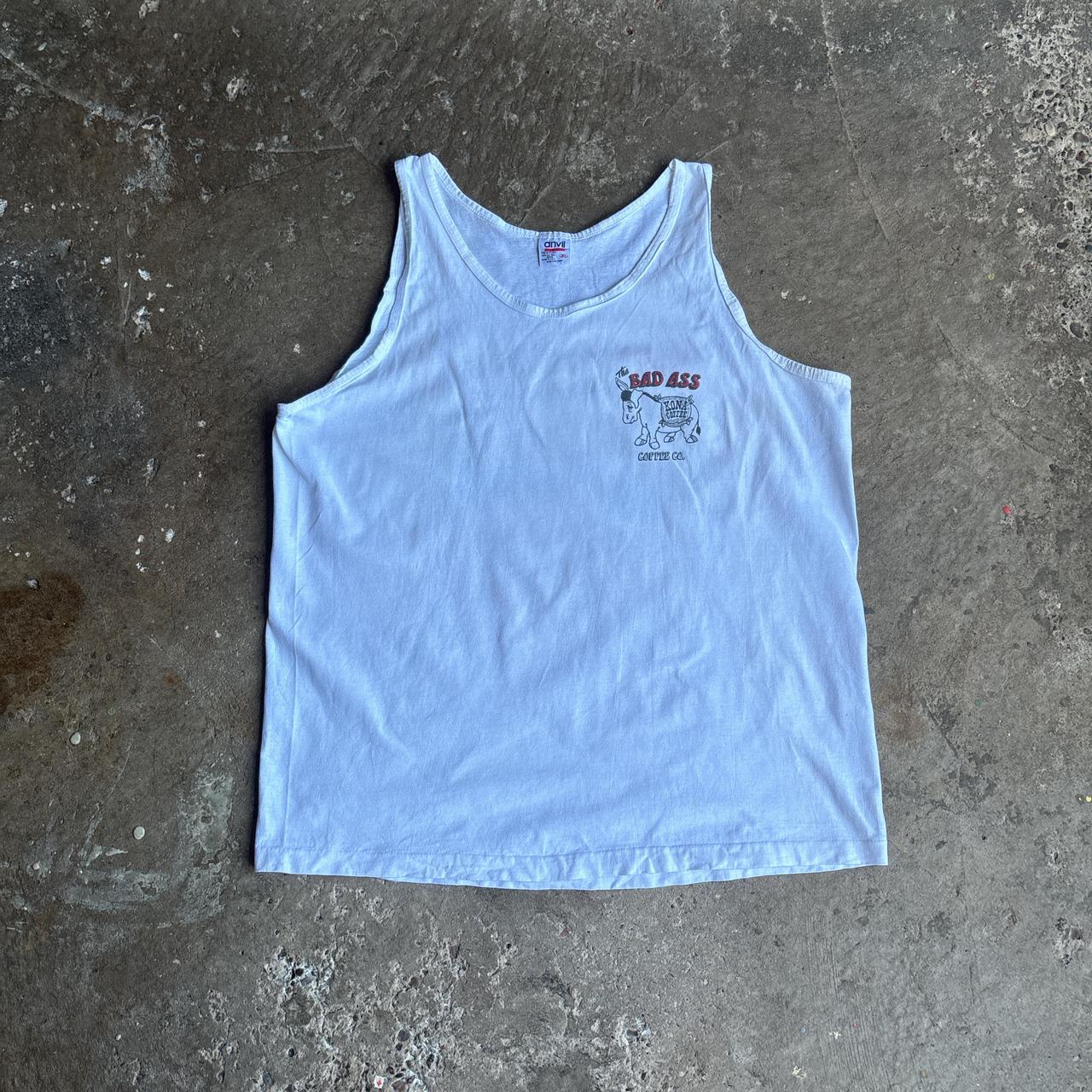 Vintage White ‘Bad Ass Coffee’ Graphic Vest