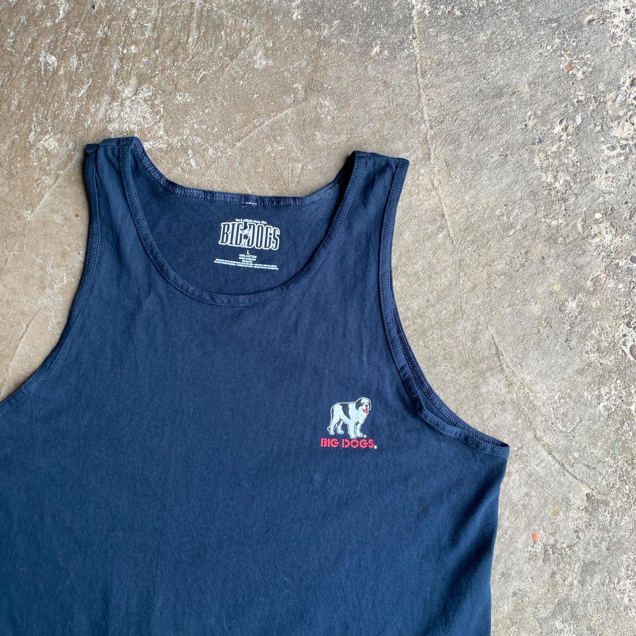 Navy Blue Beer Graphic Big Dogs Vest - L