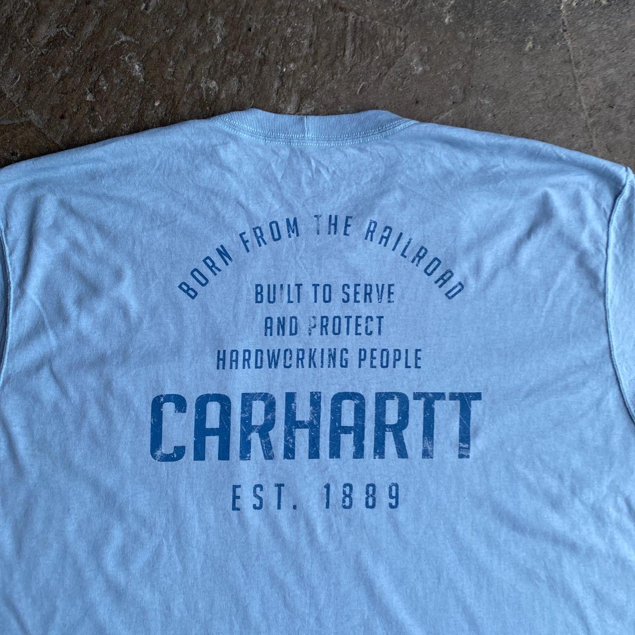 Light Blue Carhartt Pocket Graphic T-Shirt - 2XL