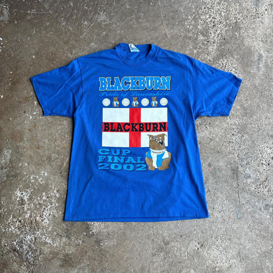 Blue Blackburn Rovers 2002 Cup Final T-Shirt
