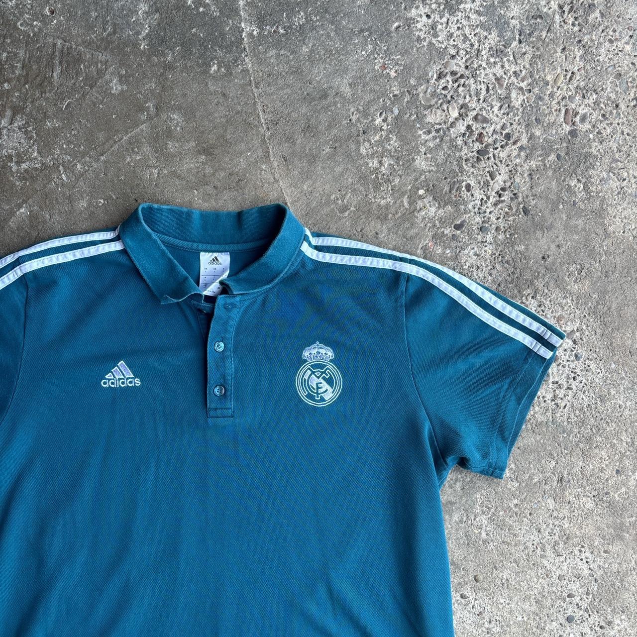Teal 2018/19 Real Madrid Adidas Polo Shirt