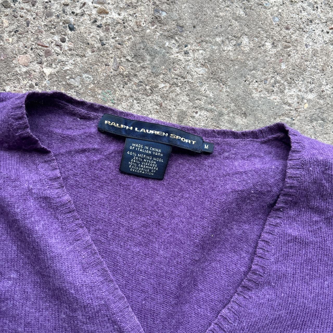 Purple Ralph Lauren Sport v-neck wool sweater  - M