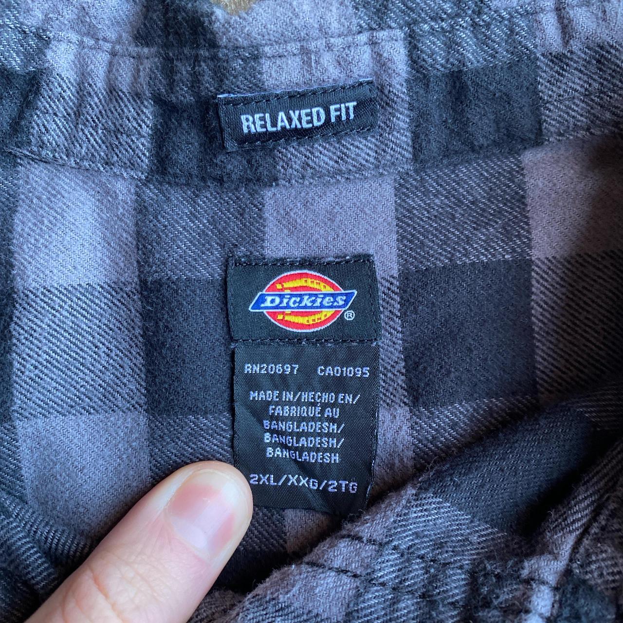 Black & Grey Checkered Dickies Flannel Shirt - 2XL